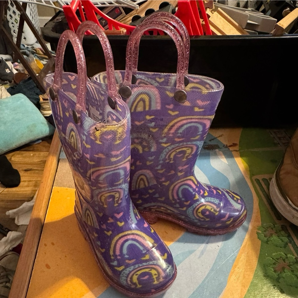 Purple Kids Rain Boots